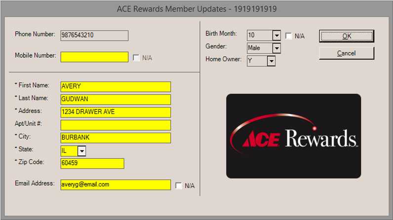ACE Rewards Member Updates