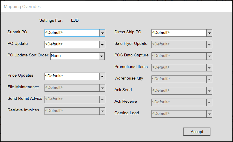 Main Menu > Maintenance > Database > Branches, EDI