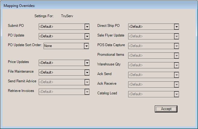 Main Menu > Maintenance > Database > Branches, EDI, Overrides (Context Menu)