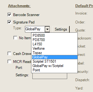 Main Menu > Maintenance > Database > Devices, Station, Signature Pad