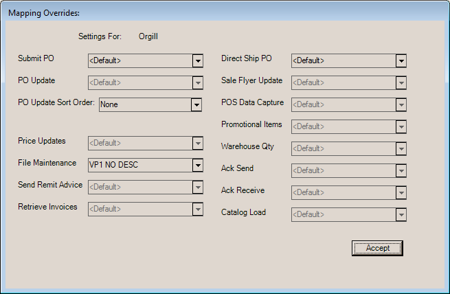 Main Menu > Maintenance > Database > Branches, EDI, Overrides (Context Menu)