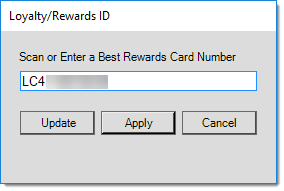 Loyalty/Rewards ID w/Update