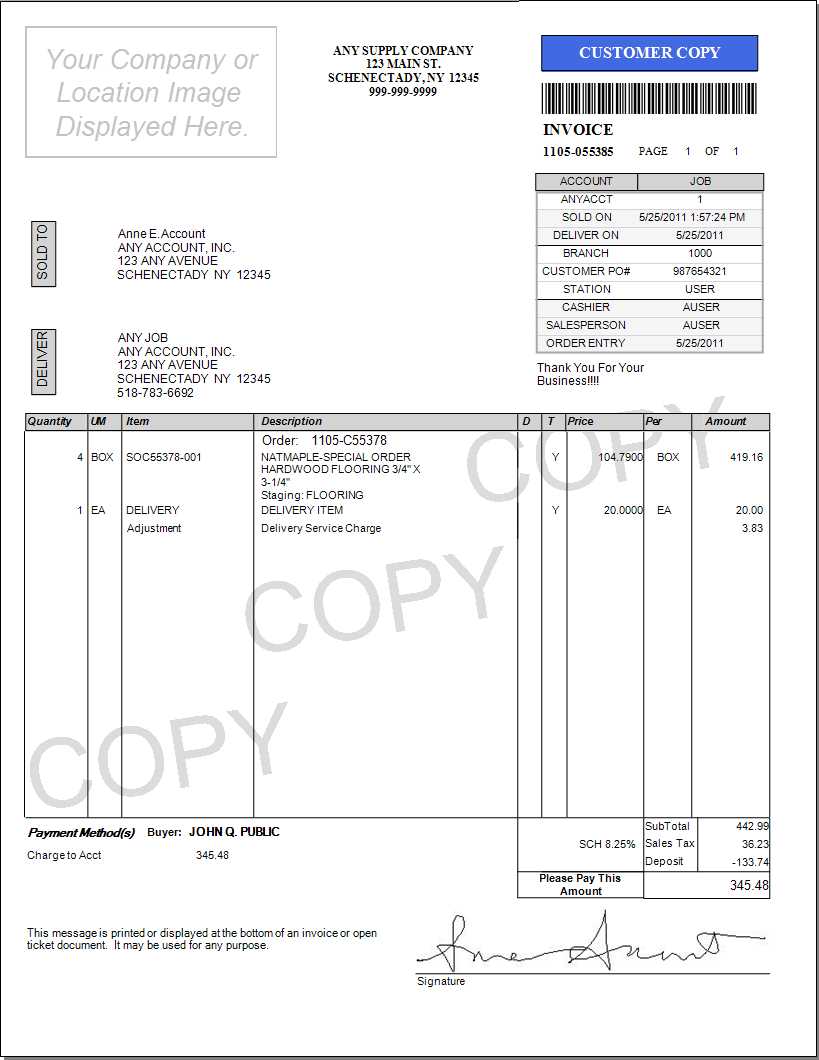 Point of Sale Invoice - Mail