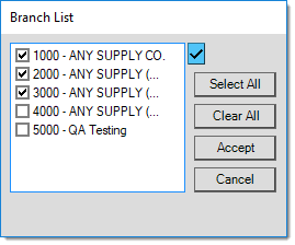 Branch List