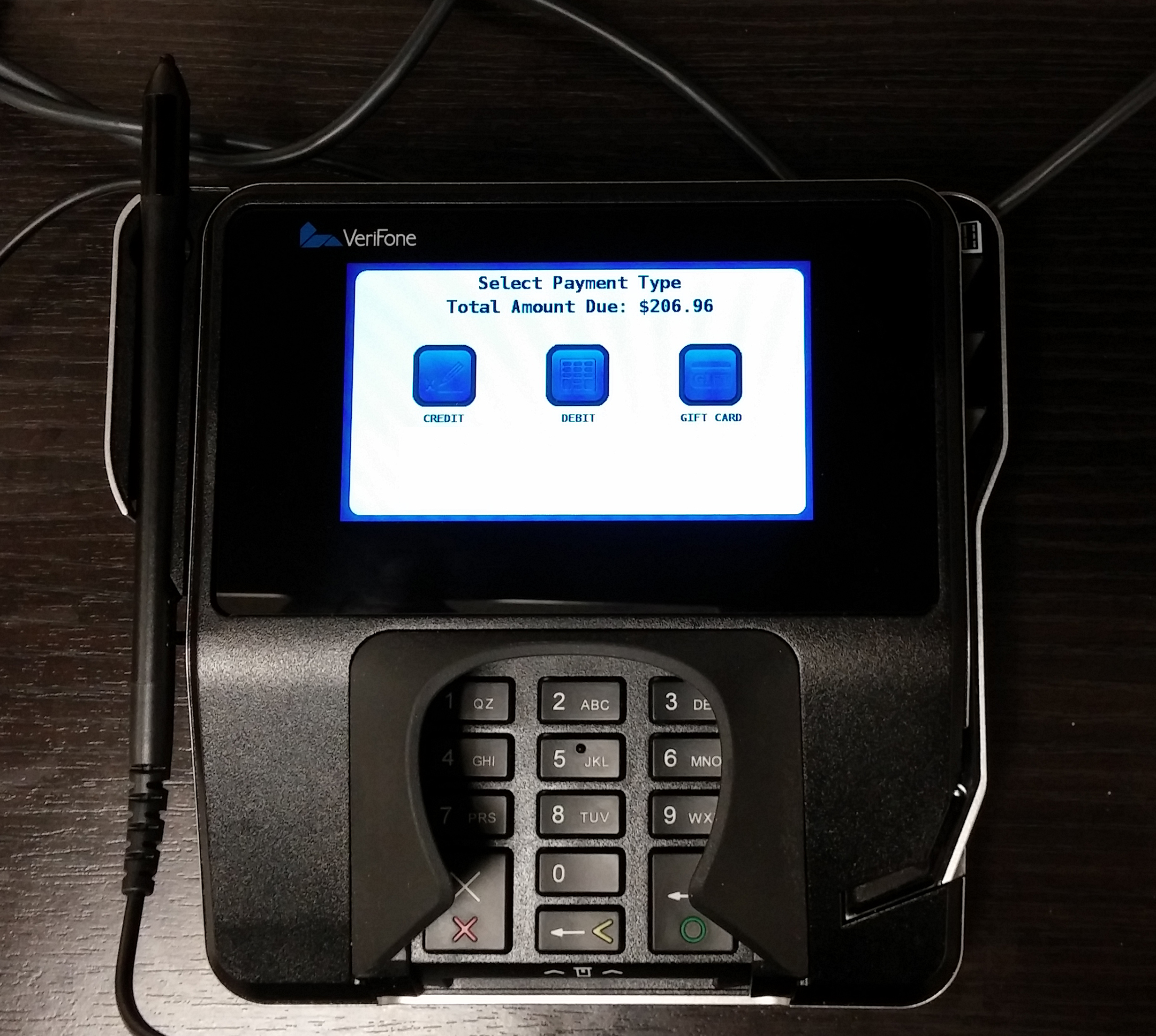 Verifone MX915 - Verifone Point (Select Payment Type)
