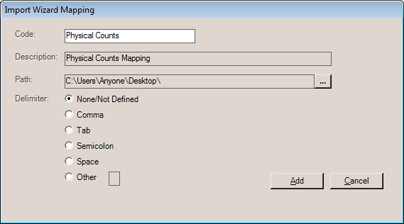 Import Wizard Mapping (Maintain)