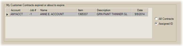 My Customer Contracts expired or about to expire.