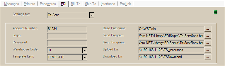 Main Menu > Maintenance > Database > Branches, EDI