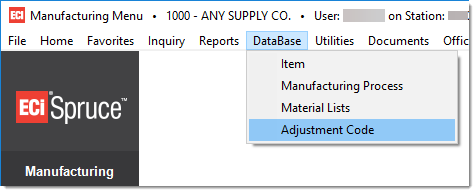 Manufacturing_AdjustementCode_Menu