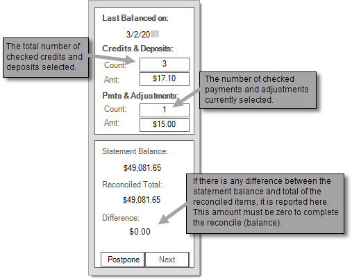 Main Menu > Payables > Check Register > Balance (F5)