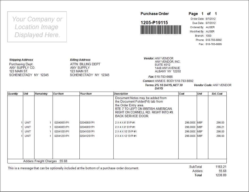 PO Purchase Orders: Standard