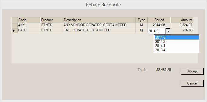 Main Menu > Point of Sale > Payments > Rebate Check (Maintenance Form Icon)