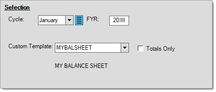 Main Menu > General Ledger > Reports > Balance Sheet