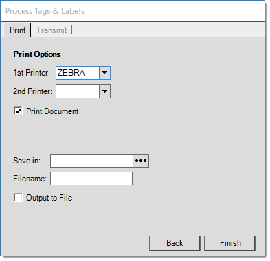Main Menu > Inventory > Tags & Labels > Process (F12) Main Menu > Inventory > Tags & Labels > Process (F12)