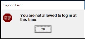 You are not allowed to log in at this time.