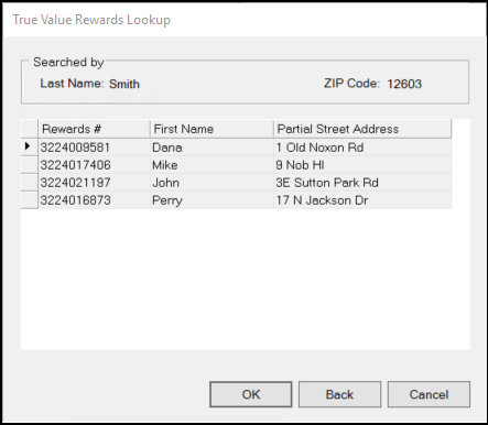 True Value Rewards Lookup (Results)