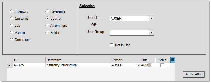 Attachment Maintenance by User