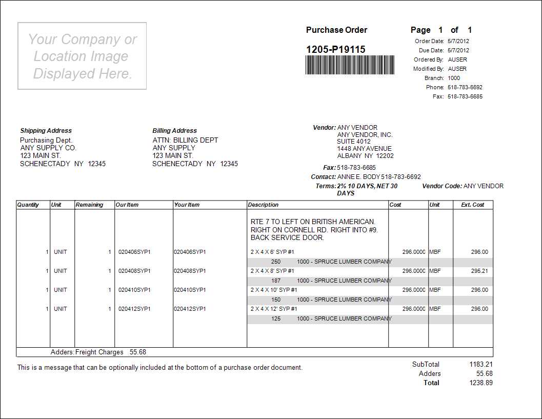 PO Purchase Orders: "Branch" Allocation Style