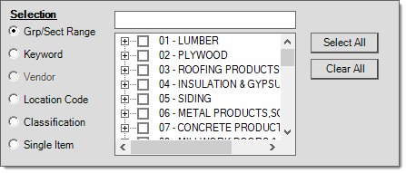 Item Selection by Group Section