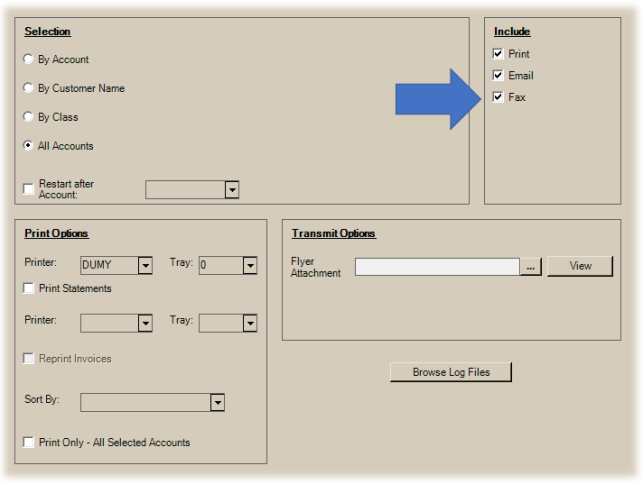 Main Menu > Receivables > Statements