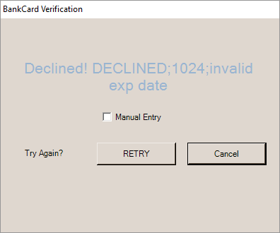 Bankcard Verification (Decline)