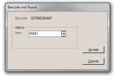 Barcode Not Found