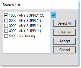 Branch List