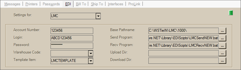 Main Menu > Maintenance > Database > Branches, EDI