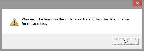 Account and Order Terms Differ