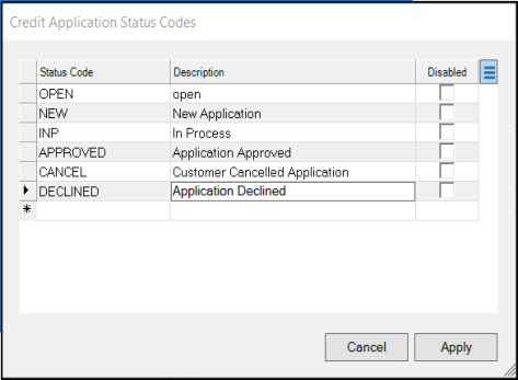 Receivables_Credit_Application_StatusCodes