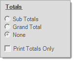 Reporting Totals Panel (Disabled)