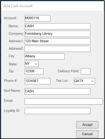 Add Cash Account