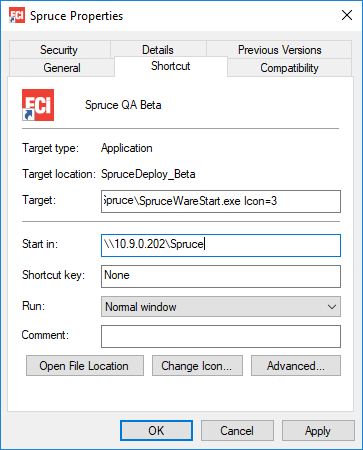 Windows Desktop Shortcut Properties