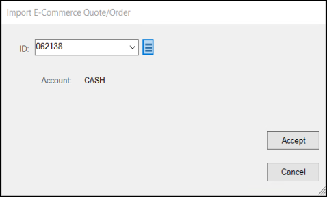 Import E-Commerce Quote/Order