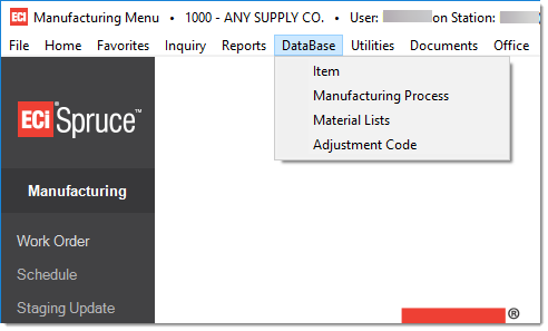 Manufacturing_Database_Menu