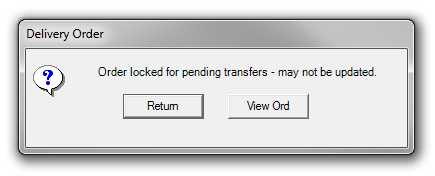 Order Locked due to Pending Transfer