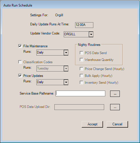 Main Menu > Maintenance > Database > Branches, EDI (Tab)