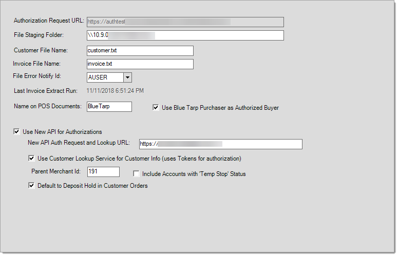 Database Parameters Setup Capital One Trade Credit formerly 