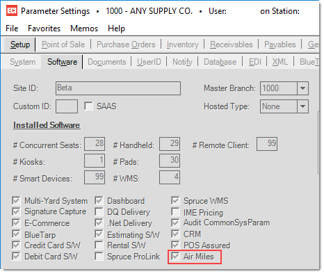 Parameters_Setup_Software_AirMiles