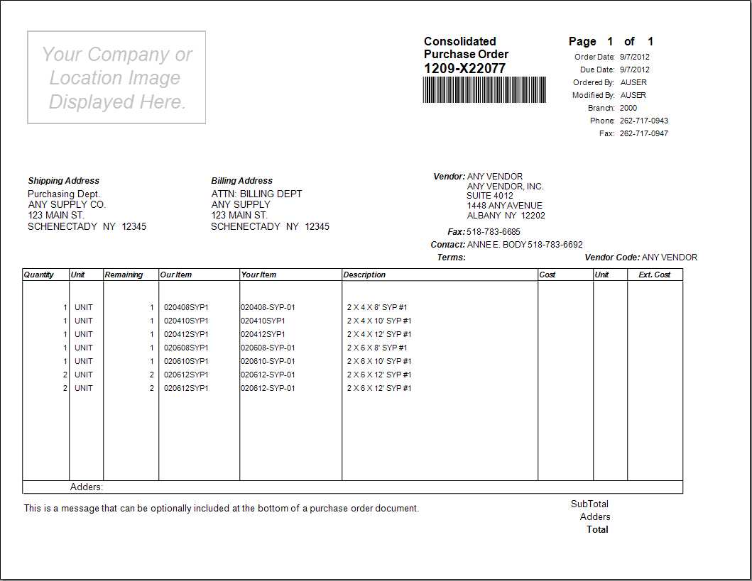 PO Purchase Orders: No Cost