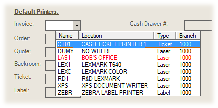 Printer Listing