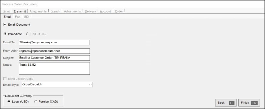 Main Menu > Point of Sale > Orders > Process (F12)