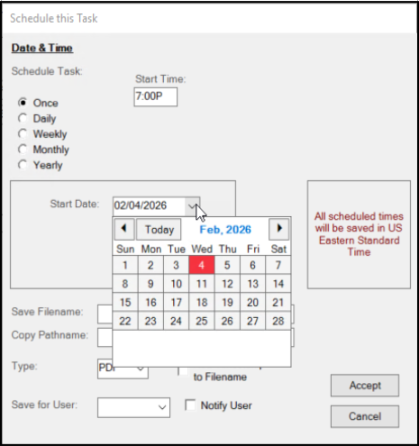 Schedule Task (Once)