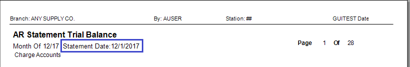 Main Menu > Receivables > Reports > Trial Balance